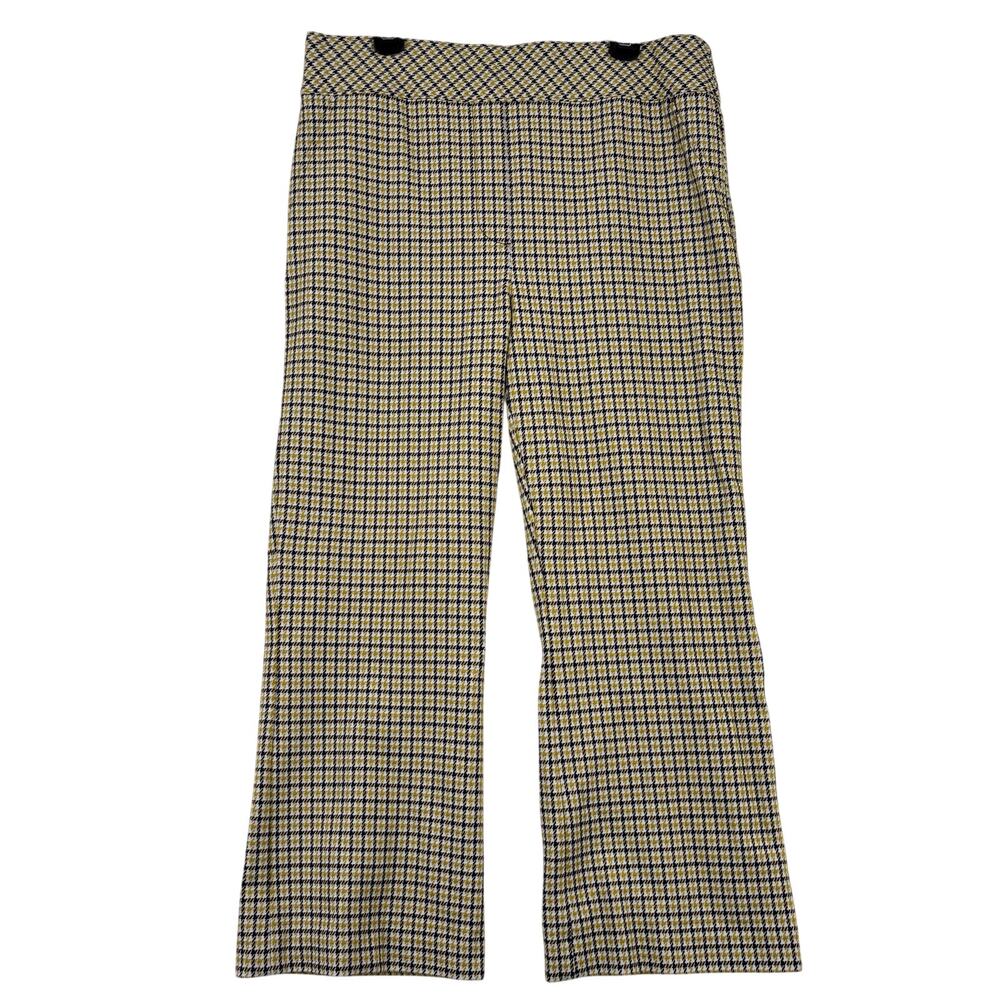 Spanx The Perfect Ankle Pants Kick Flare Size 1X Dijon Houndstooth Ponte Pull On - Picture 3 of 13